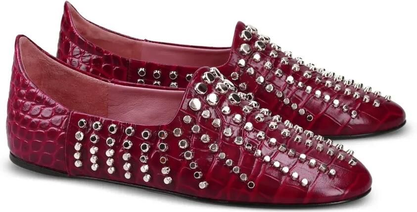 Premiata Ballerina's met krokodillen-reliëf en studs Rood - Foto 2