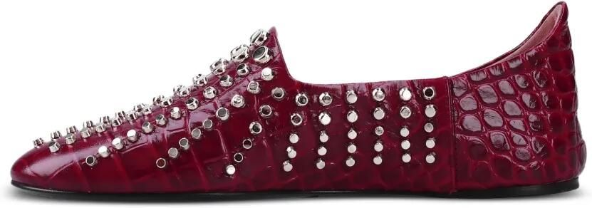 Premiata Ballerina's met krokodillen-reliëf en studs Rood - Foto 5