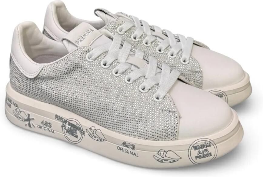 Premiata Belle verfraaide sneakers Beige