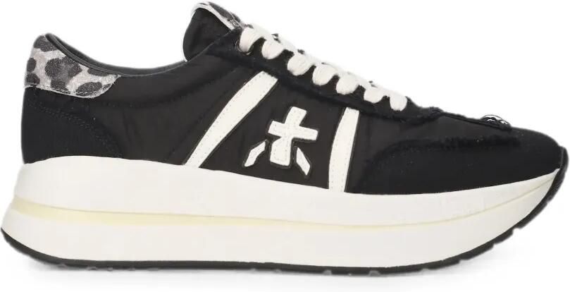 Premiata Beth sneakers met luipaardprint Zwart