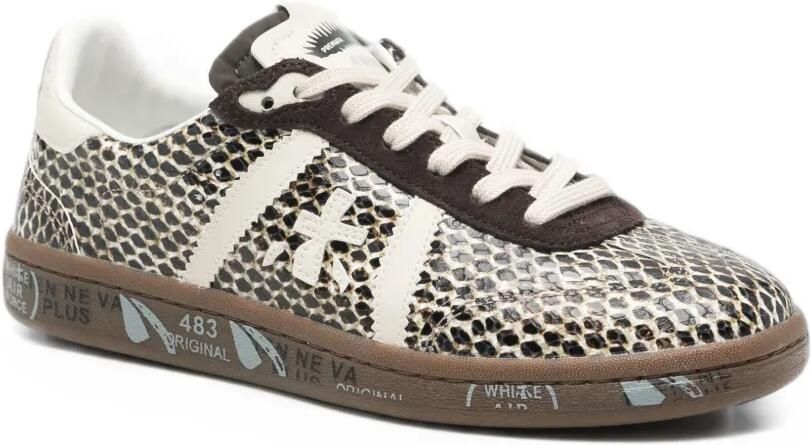 Premiata Bonnie snakeskin-effect sneakers Bruin - Foto 3