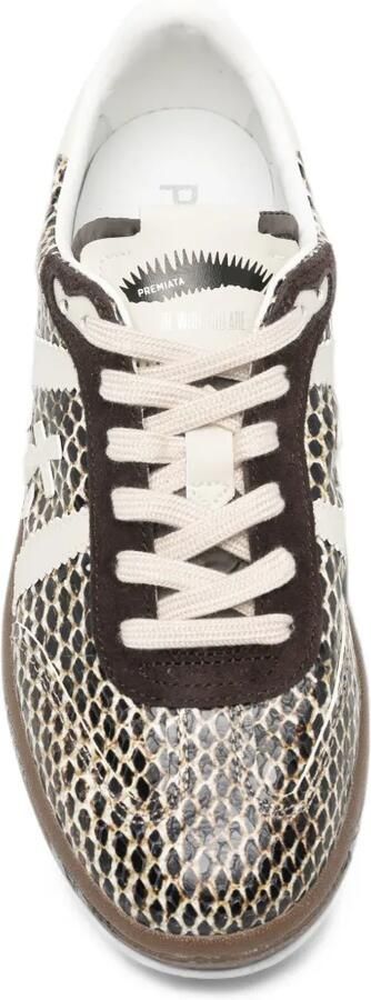 Premiata Bonnie snakeskin-effect sneakers Bruin - Foto 4