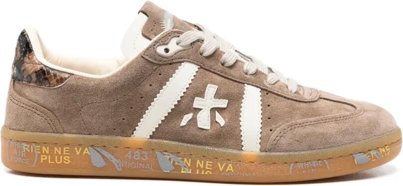 Premiata Bonnie sneakers met logopatch Bruin