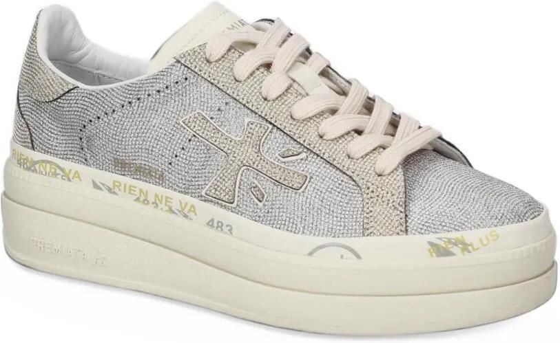 Premiata crystal-embellished platform sneakers Zilver
