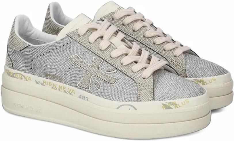 Premiata crystal-embellished platform sneakers Zilver - Foto 3