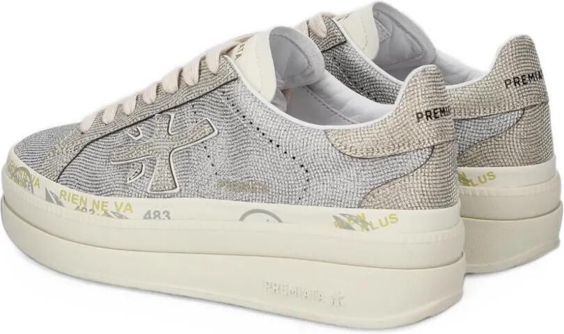 Premiata crystal-embellished platform sneakers Zilver - Foto 4