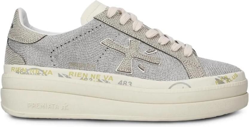 Premiata crystal-embellished platform sneakers Zilver - Foto 5