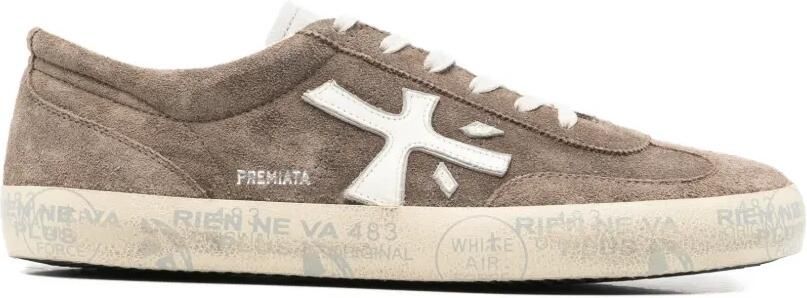 Premiata David sneakers met logopatch Bruin