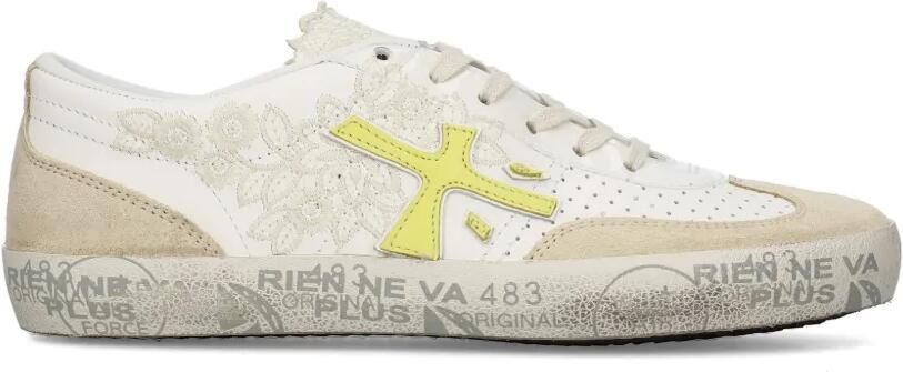Premiata Davidd sneakers met kanten detail Beige