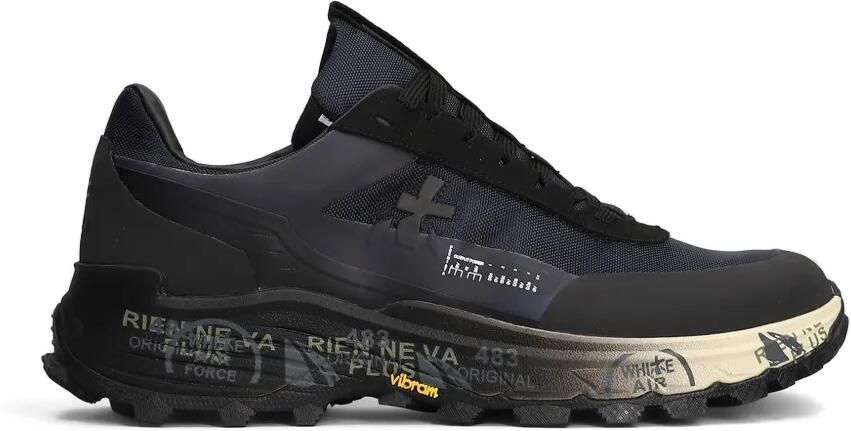 Premiata Devin sneakers met logo-patch Blauw