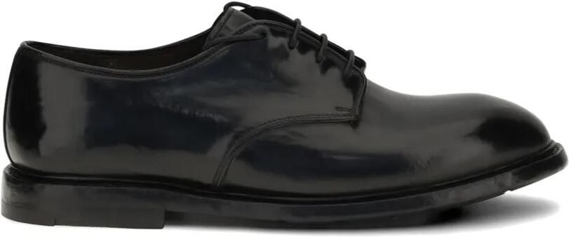 Premiata Gelakte derby schoenen Zwart