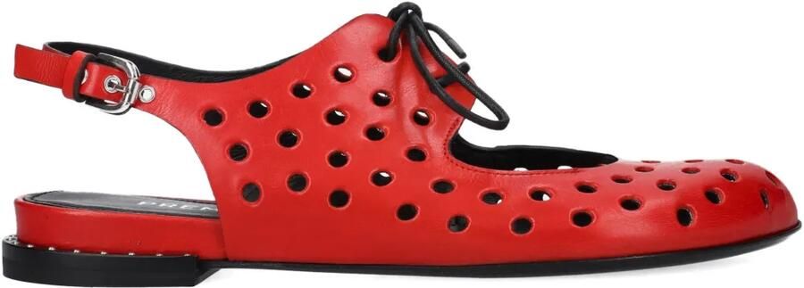Premiata Geperforeerde ballerina's Rood