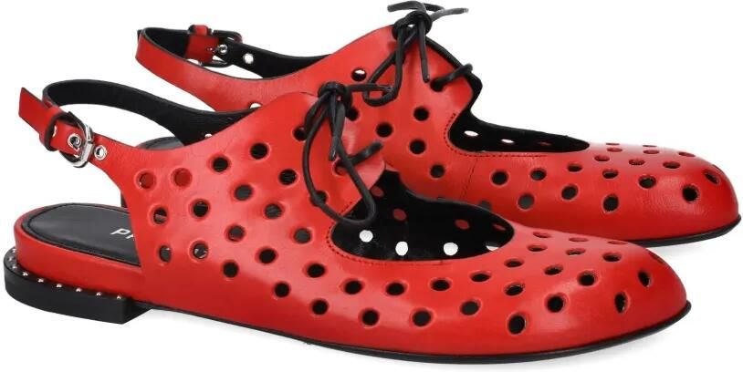 Premiata Geperforeerde ballerina's Rood - Foto 3