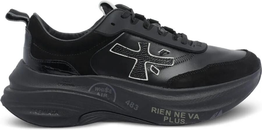 Premiata Hill sneakers met logodetail Zwart