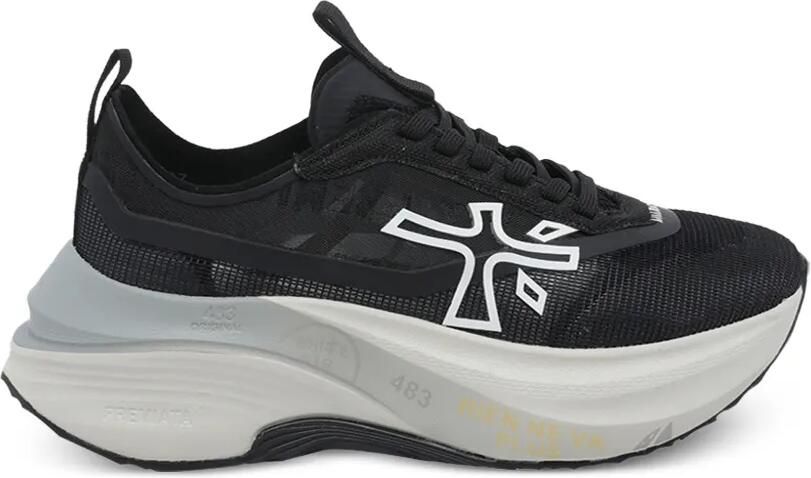 Premiata Hill sneakers met logopatch Zwart