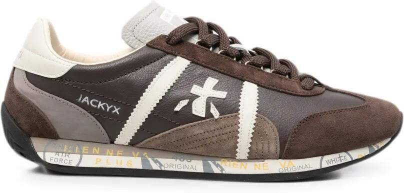 Premiata Jacky X sneakers met logopatch Bruin