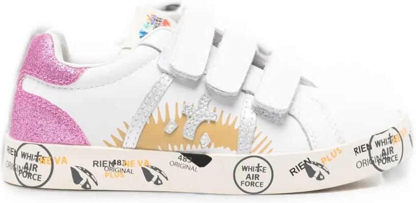 Premiata Kids Andy sneakers met klittenband Wit