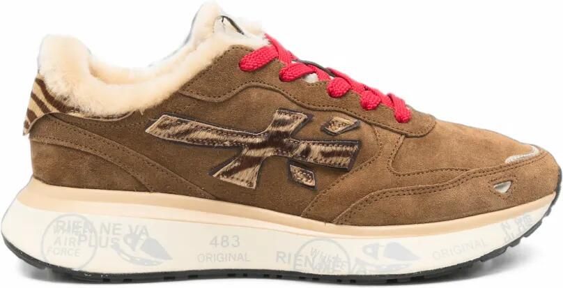 Premiata Lauryn shearling-trim sneakers Bruin