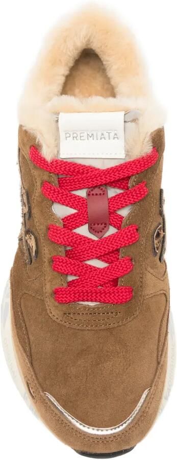Premiata Lauryn shearling-trim sneakers Bruin - Foto 4