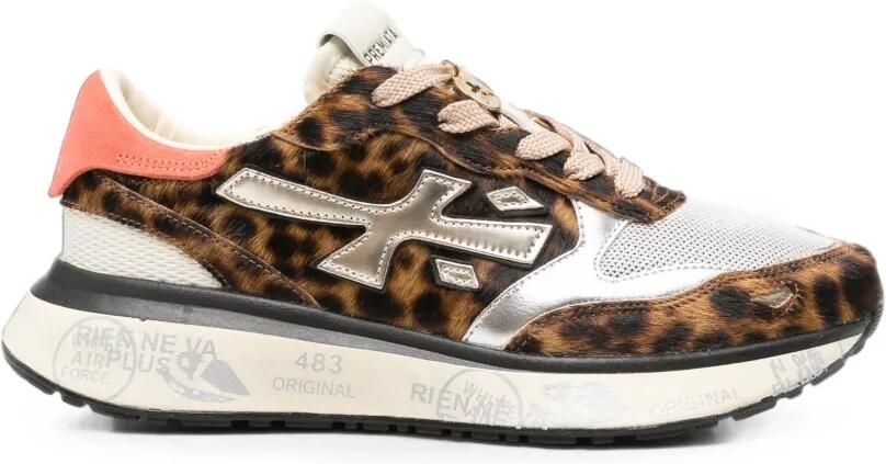 Premiata Lauryn sneakers met luipaardprint Bruin