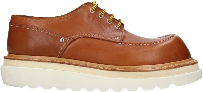 Premiata Leren schoenen met plateauzool Bruin