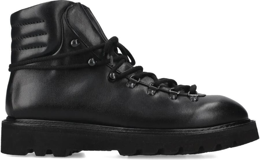 Premiata Leren veterlaarzen Zwart