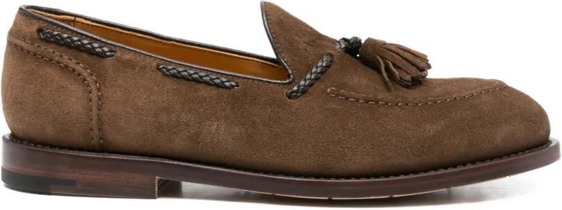 Premiata Loafers met kwastje en gevlochten detail Bruin
