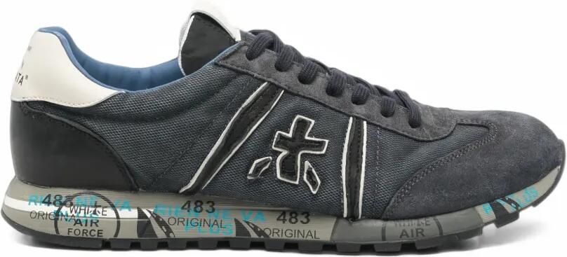 Premiata Lucy logo-patch sneakers Blauw