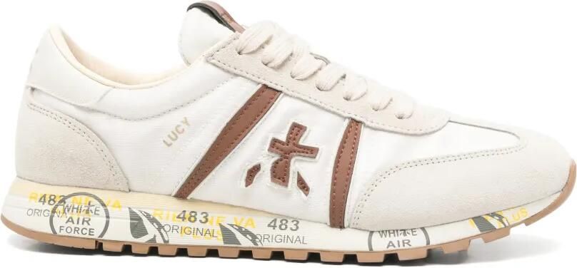 Premiata Lucy sneakers met logopatch Beige