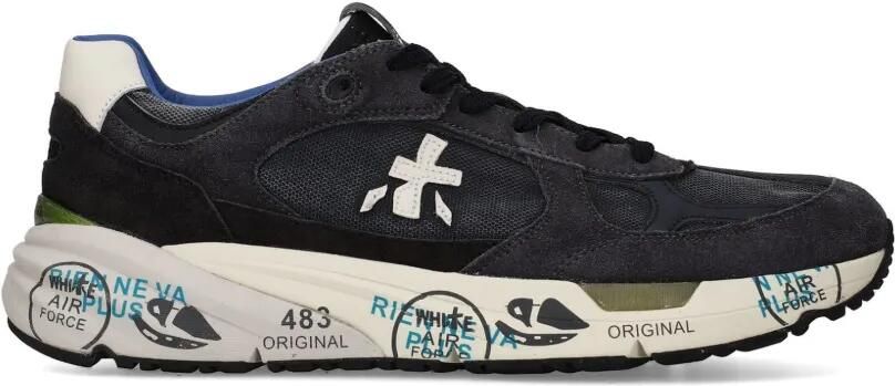 Premiata Mase 25 sneakers met suède vlak en logodetail Zwart