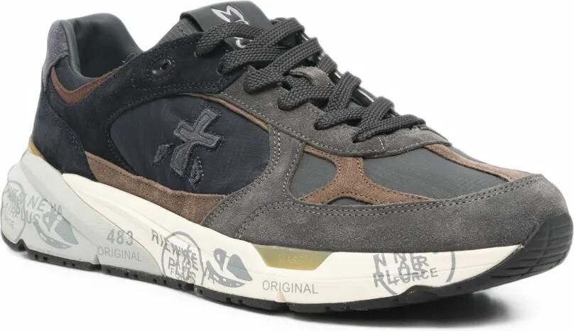 Premiata Mase panelled logo-patch sneakers Grijs - Foto 3