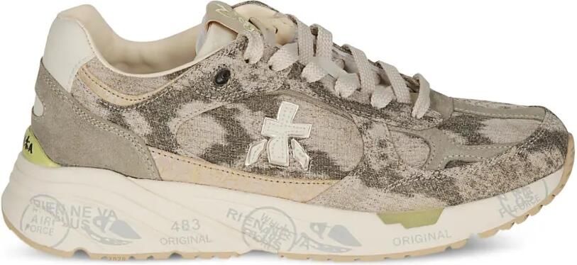 Premiata Mased sneakers met dierenprint Beige