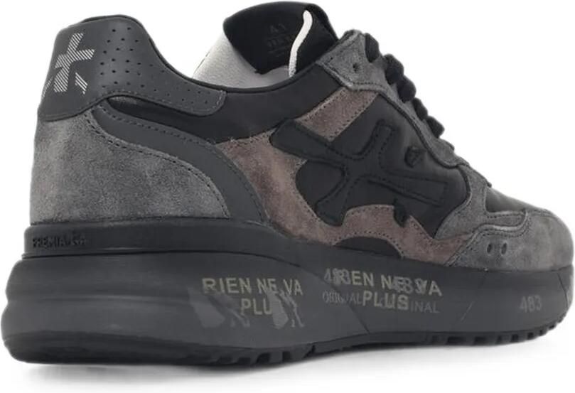 Premiata Mick sneakers met suède vlak Zwart - Foto 2