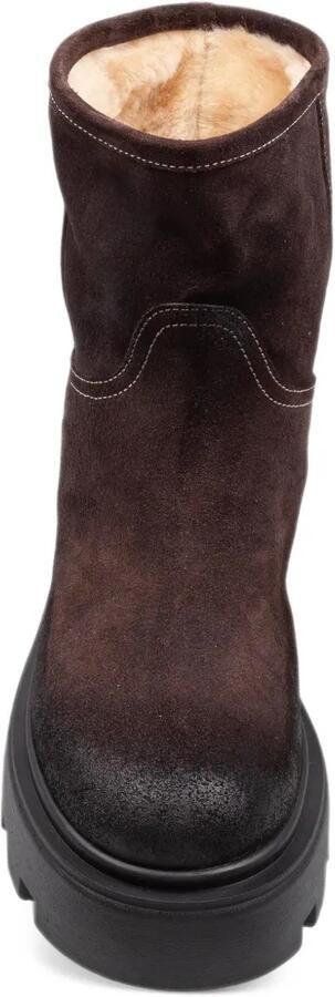 Premiata mocha-colored split-leather ankle boots with a thick sole Bruin - Foto 4