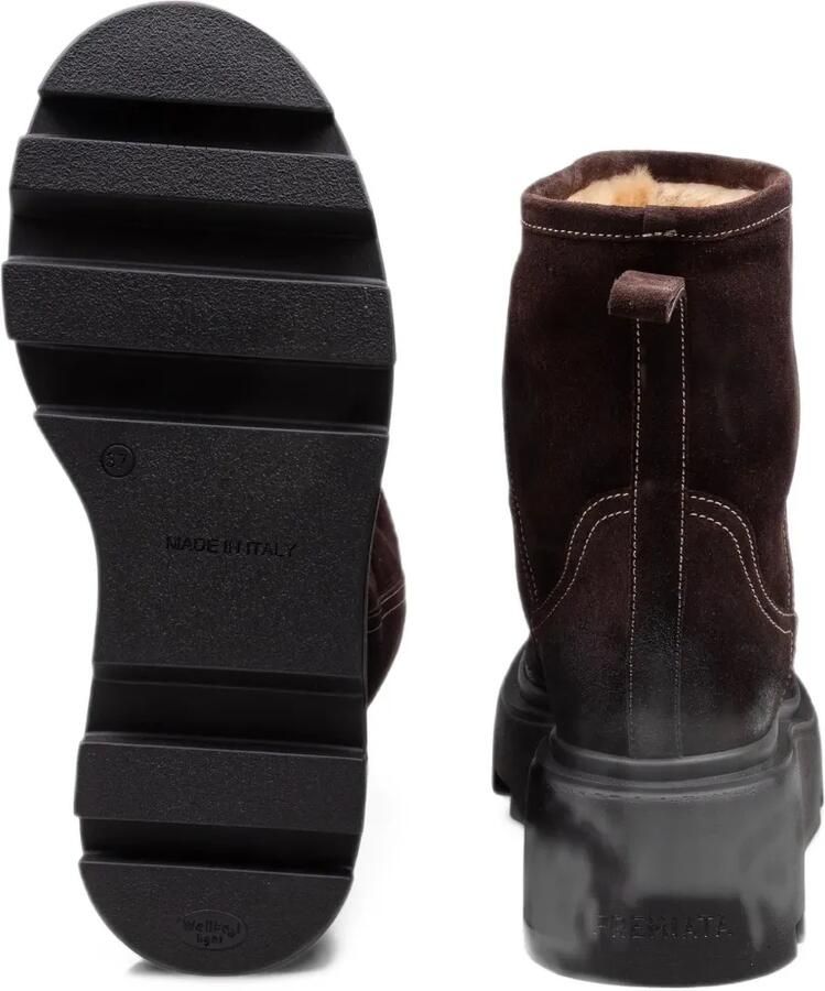 Premiata mocha-colored split-leather ankle boots with a thick sole Bruin - Foto 2