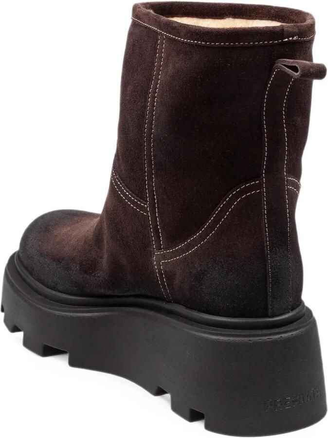 Premiata mocha-colored split-leather ankle boots with a thick sole Bruin - Foto 3