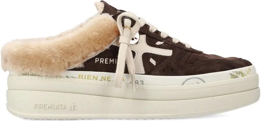 Premiata Mocil 7851M lammy sneakers met plateauzool Bruin