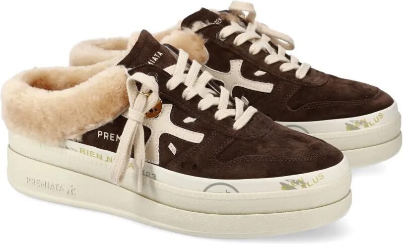 Premiata Mocil 7851M lammy sneakers met plateauzool Bruin - Foto 3