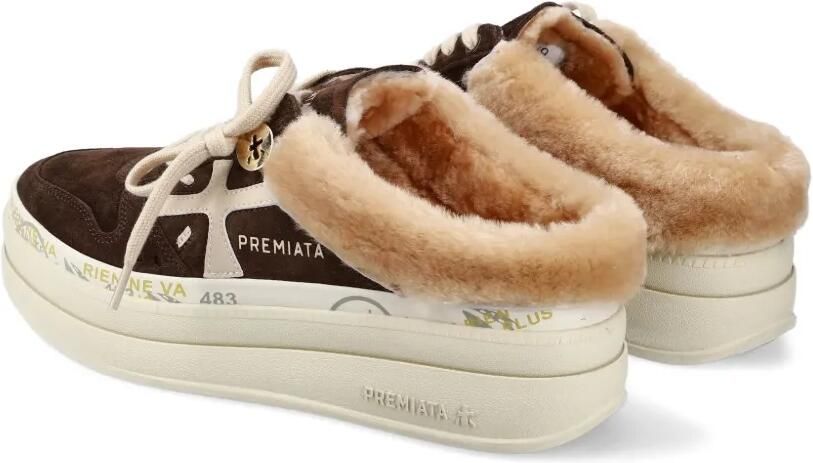 Premiata Mocil 7851M lammy sneakers met plateauzool Bruin - Foto 4