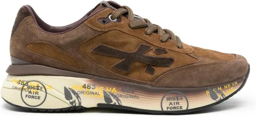 Premiata Moe Run suède sneakers met vlakken Bruin