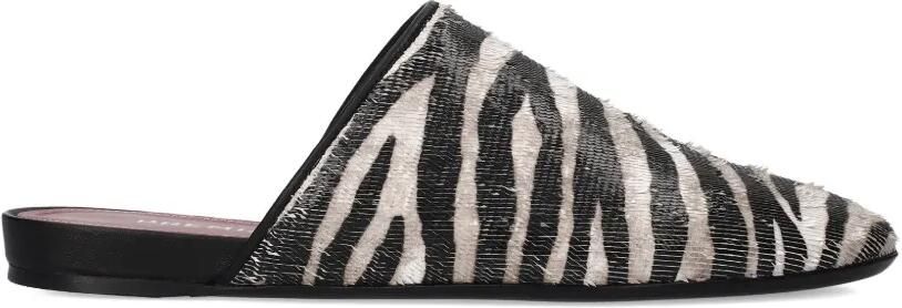 Premiata Muiltjes met zebraprint Zwart