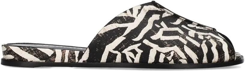 Premiata Platte sandalen met zebra-print Zwart