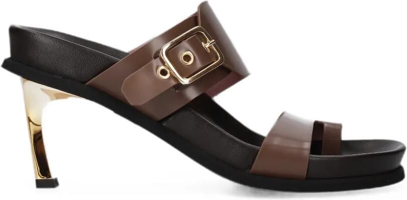 Premiata Platte sandalen van nappaleer Bruin