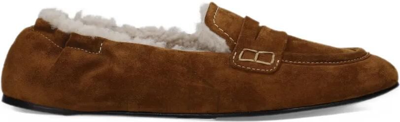 Premiata Pocket loafers in Vintage split leather and shearling Bruin