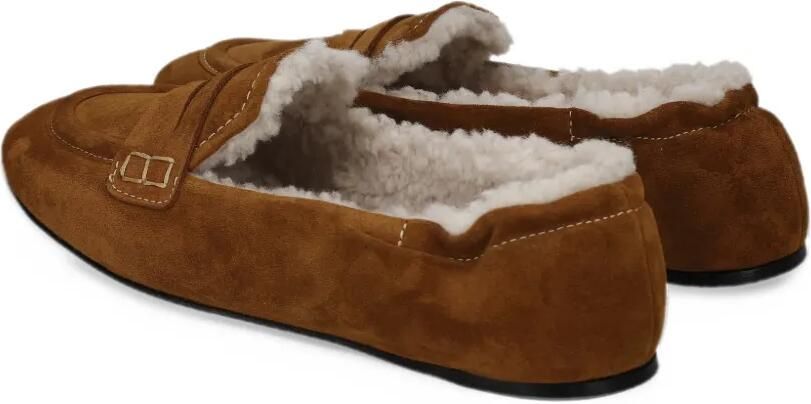 Premiata Pocket loafers in Vintage split leather and shearling Bruin - Foto 3