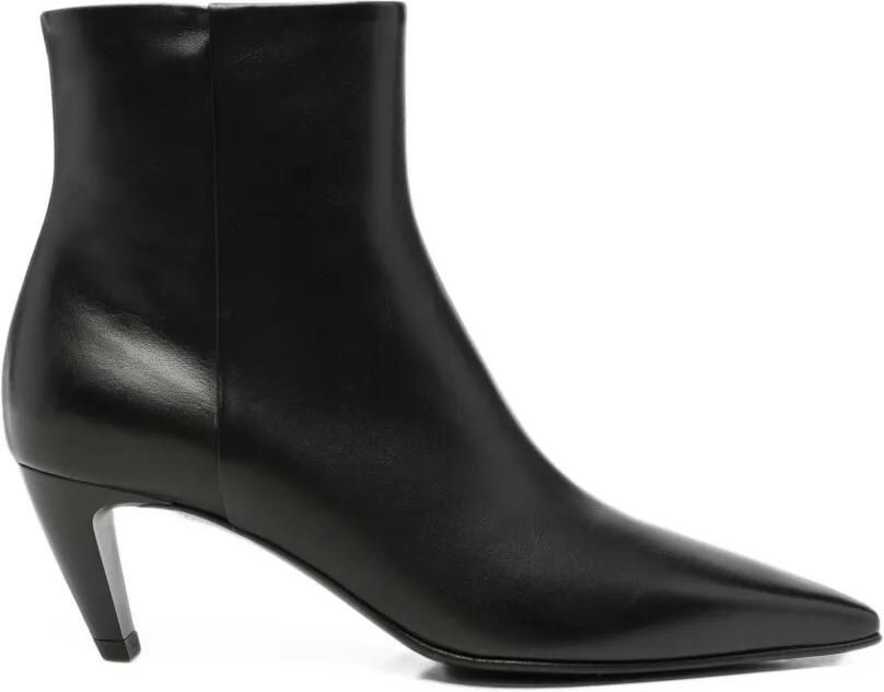 Premiata pointed-toe leather ankle boots Zwart