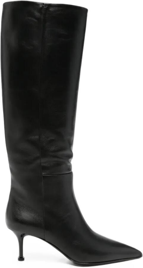 Premiata pointed-toe leather boots Zwart