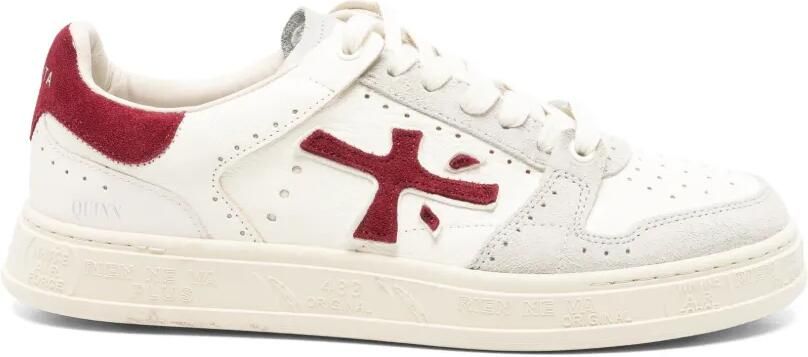 Premiata Quinn panelled leather sneakers Beige