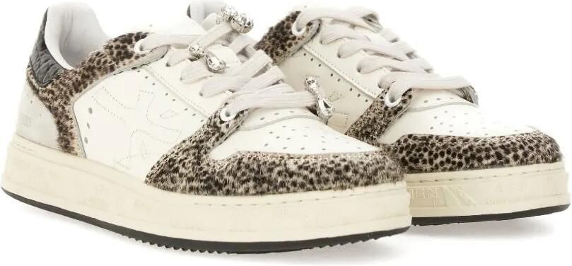 Premiata Quinnd 7655 verfraaide sneakers met dierenprint Beige - Foto 4