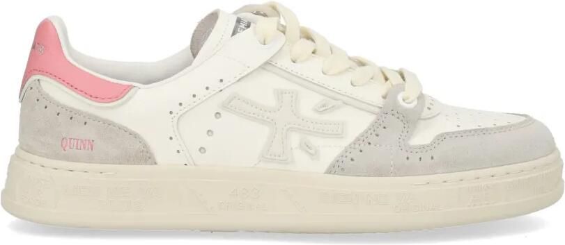 Premiata Quinnd 8214 leren sneakers met geperforeerd detail Beige